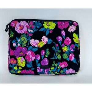 Vera Bradley Laptop Zipper Holder Floral Black